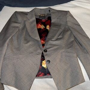 Ted Baker Gray Blazer and Skirt with Floral Lining